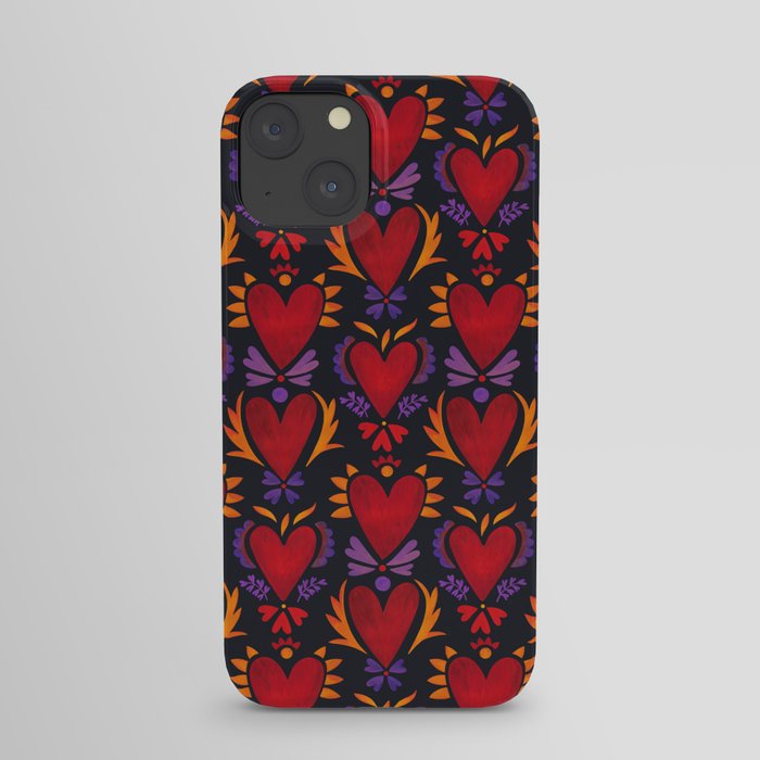 Mexican Burning Heart Pattern iPhone Case