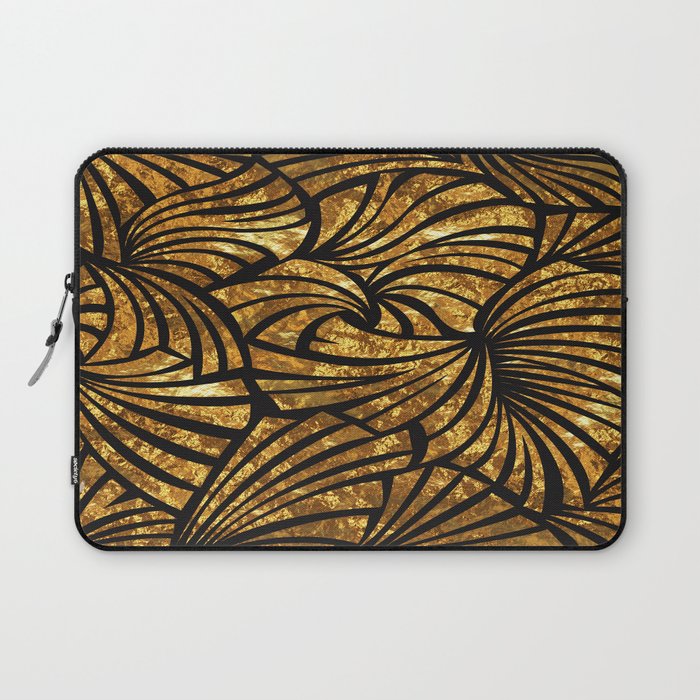 Floral Essence in Gold Laptop Sleeve