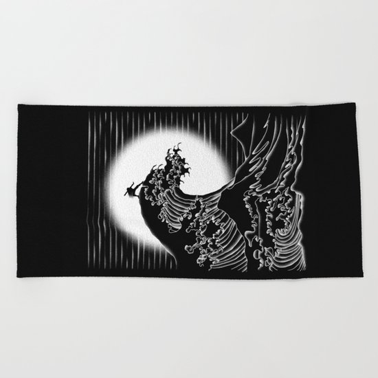Waterbending (Black) Beach Towel