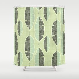 Tropical Banana Leaves Pattern Shower Curtain