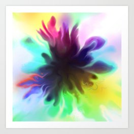 splatty Art Print | Colour, Digital, Cosmic, Pritty, Ink, Black, Dans, Colorful, Splat, Stars 