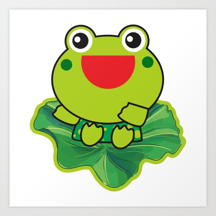 Cute Happy Kero Kerompa Frog Frogy Art Print By Juwitacahya Society6