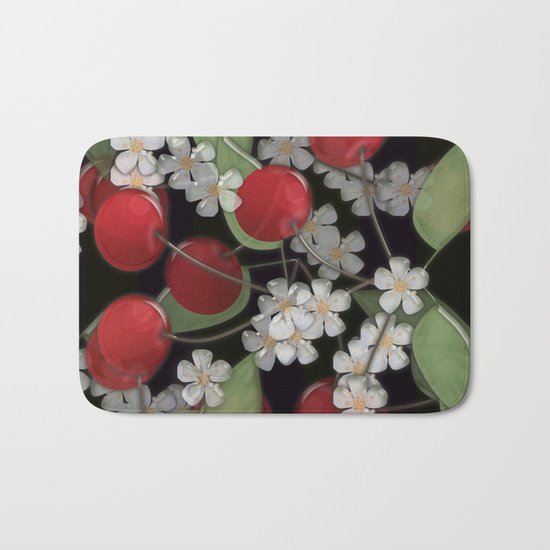 Cherry Charm, Imitation of glass Bath Mat