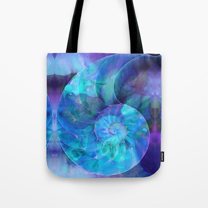 Blue Nautilus Shell - Nature's Perfection by Sharon Cummings Tote Bag