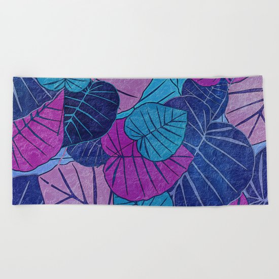 Leaf Pattern 3 Beach Towel