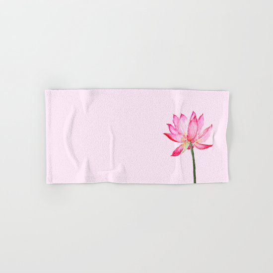 pink lotus flower Hand & Bath Towel