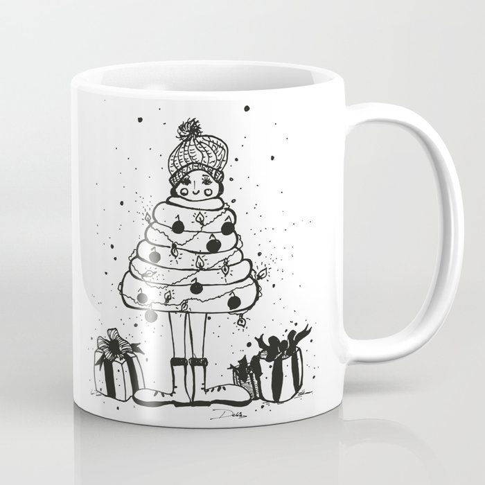 Girl with Christmas presents Coffee Mug