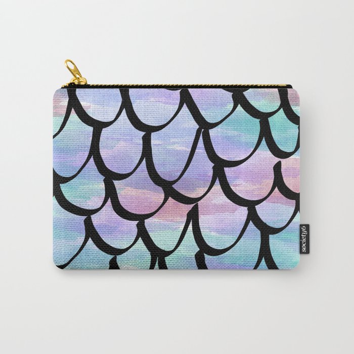 Mermaid Scale Watercolor Carry-All Pouch