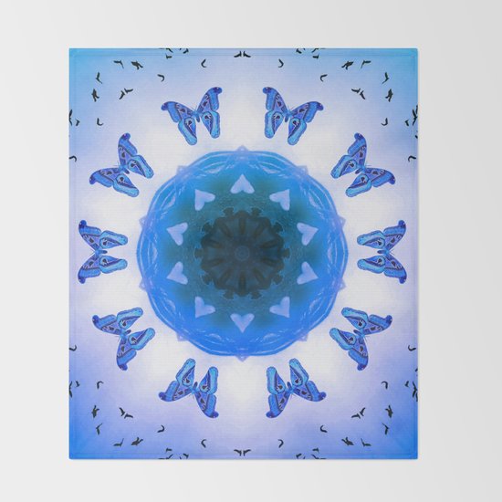 All things with wings (blue) Throw Blanket