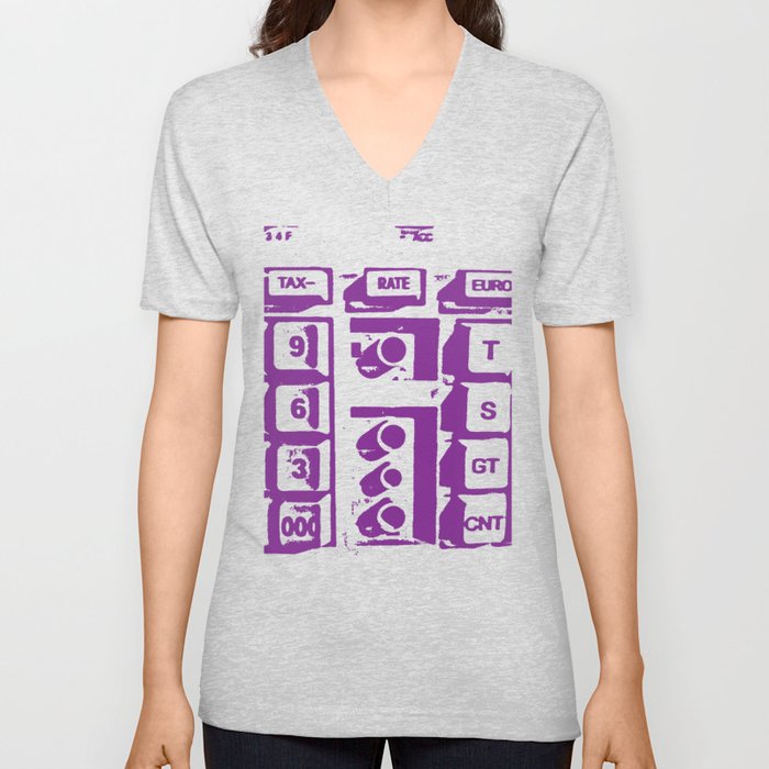 Calculator V Neck T Shirt
