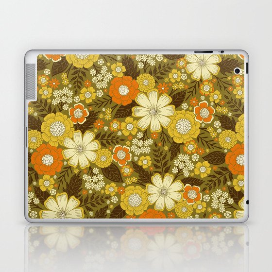 1970s Retro/Vintage Floral Pattern Laptop & iPad Skin