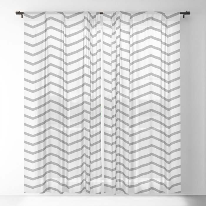 grey zig zag lines Sheer Curtain
