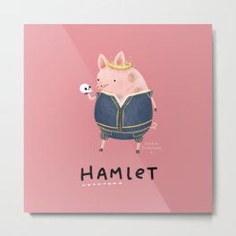 Hamlet Metal Print | Ham, Hog, Swine, Oink, Alas, Williamshakespere, Tobeornottobe, Pigs, Shakespear, Drawing 