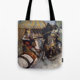Knights jousting Tote Bag