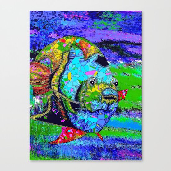 Angel Fish Swimming Through The Sea Canvas Print