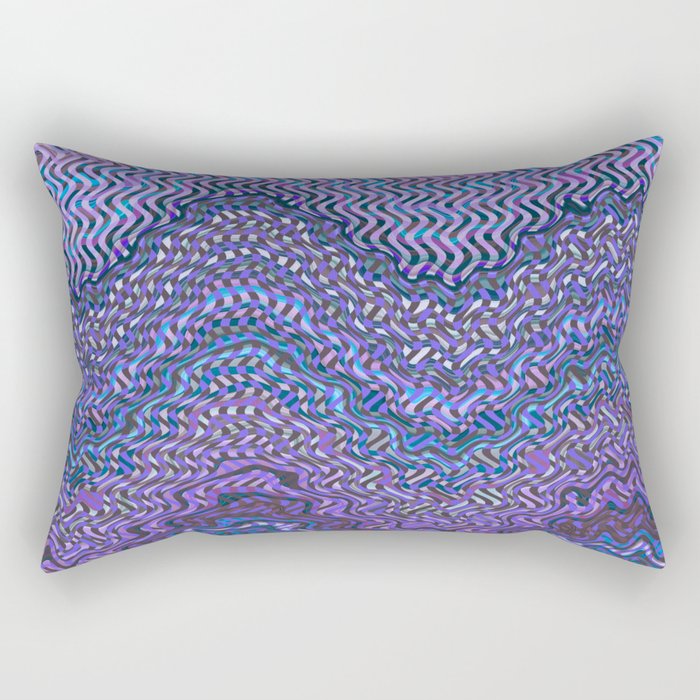 Violet Wavy Lines Pattern Rectangular Pillow