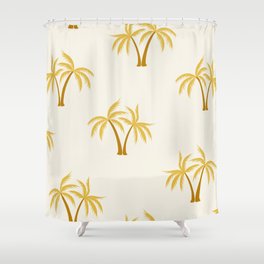 Coconut gold palm tree pattern Shower Curtain