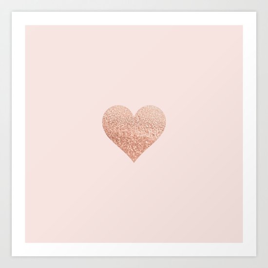 ROSEGOLD HEART BLUSH Art Print