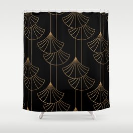 Golden elements pattern Shower Curtain