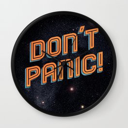 Don't Panic Wall Clock | Sci-Fi, Funny, Movies & TV, Typography 