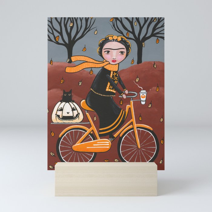 An Autumn Bicycle Ride Mini Art Print