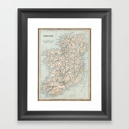 Vintage Map of Ireland (1893) Framed Art Print