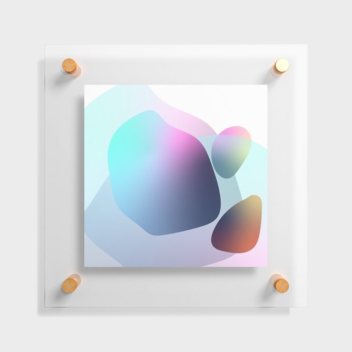 Bubble - Colorful Minimalistic Modern Art Design in Pink Dark Blue and Turquoise Floating Acrylic Print