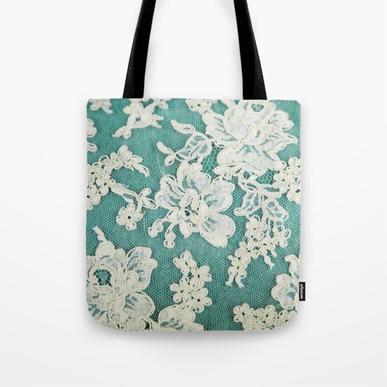 white lace - photo of vintage white lace Tote Bag