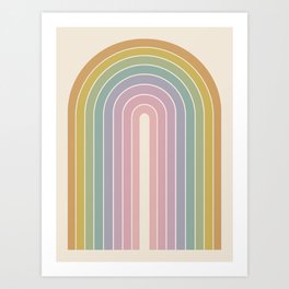 Gradient Arch XXI Art Print | Stripes, Abstract, Minimalist, Midcentury, Arch, Happy, Inspiration, Multicolor, Minimalism, Retro 