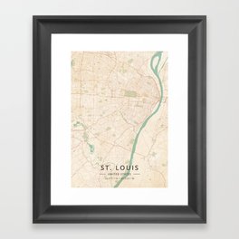 St. Louis, United States - Vintage Map Gerahmter Kunstdruck