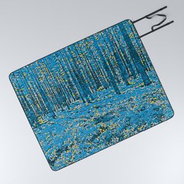 In the forrest - blue, yellow, white stones Picnic Blanket