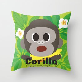 Like per Like baby gorilla art print Throw Pillow