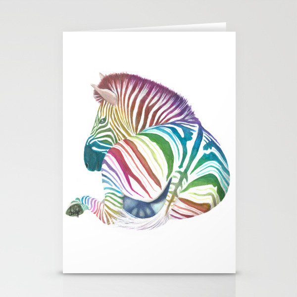 Rainbow Stripes Stationery Cards