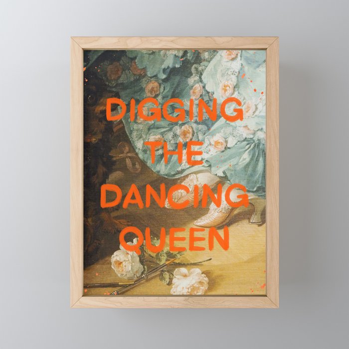 Digging the dancing Queen- Mischievous Marie Antoinette  Framed Mini Art Print