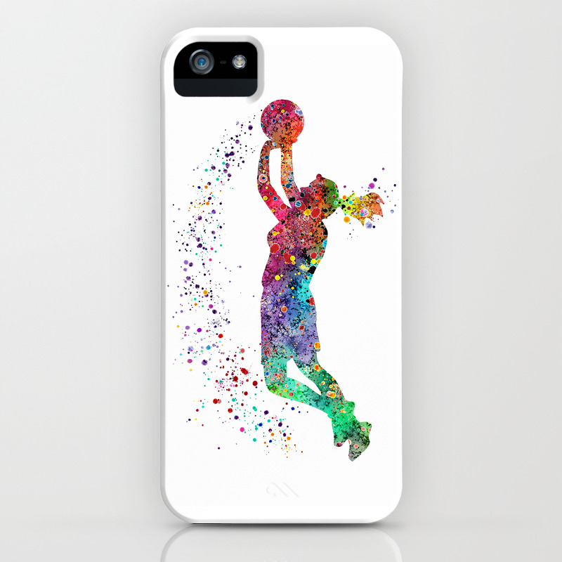 Basketball Girl Player Sports Art Print Iphone Case By Svetlaart