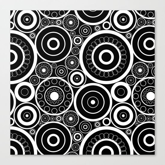 Abstract black and white pattern. Canvas Print