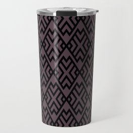 Black and Dark Purple Shape Tile Pattern Pairs DE 2022 Trending Color Grapes of Wrath DET409 Travel Mug