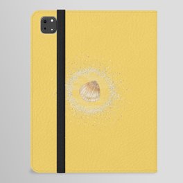 Watercolor Seashell and Sand on Sunshine Yellow iPad Folio Case