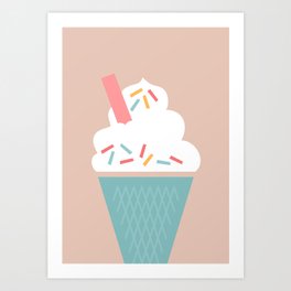 Ice Cream (Peach) Art Print