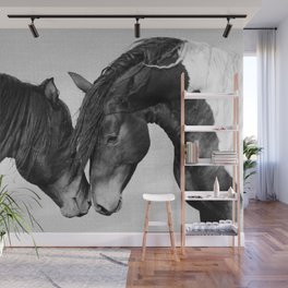 Horses - Black & White 4 Wall Mural