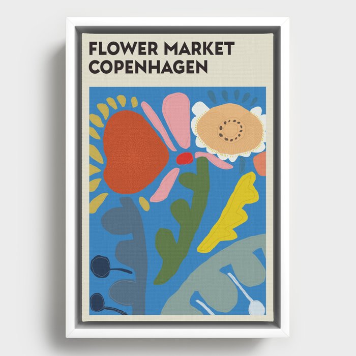 Flower Market Copenhagen Framed Canvas