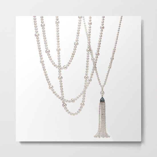 White Pearl Metal Print