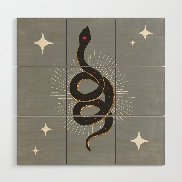 Slither - Gray Wood Wall Art