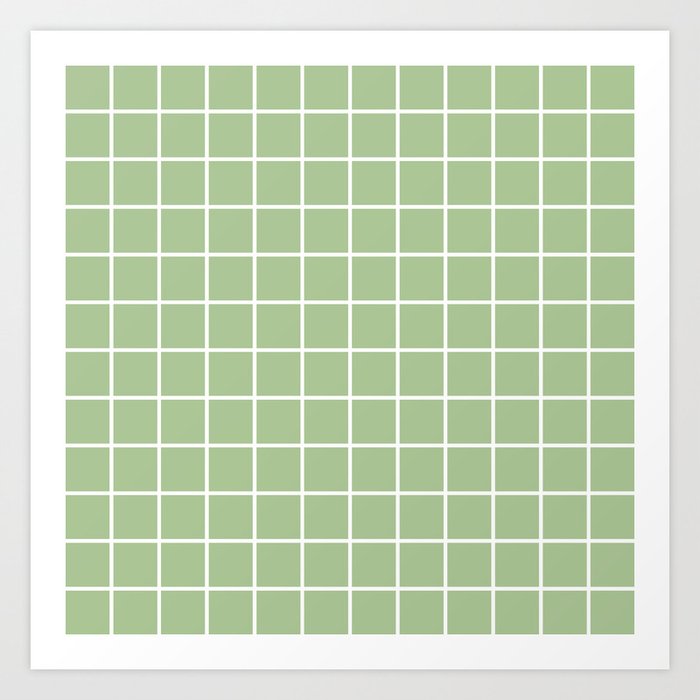 Grid Pattern Sage Green 2 Art Print by Tony Magner Society6