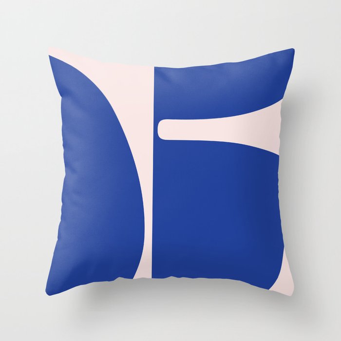 'Betty" in Blue Bold Abstract Modern in Blue Throw Pillow