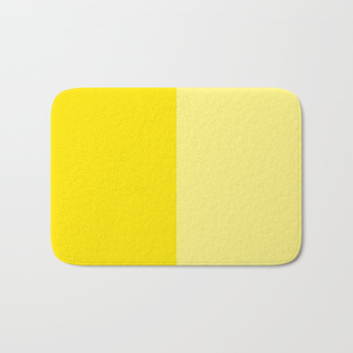 Bright Yellow Two Monotone Color Block Bath Mat