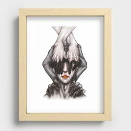 The mind dark aesthetic illustration Recessed Framed Print