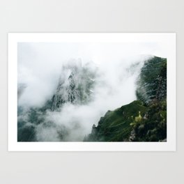 Mountain Range in the Fog Art Print