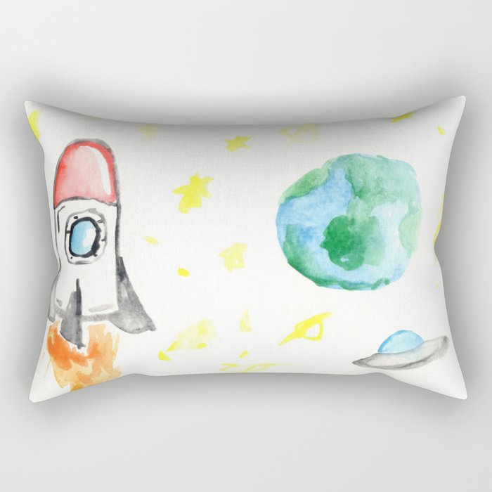 Space Watercolor  Rectangular Pillow