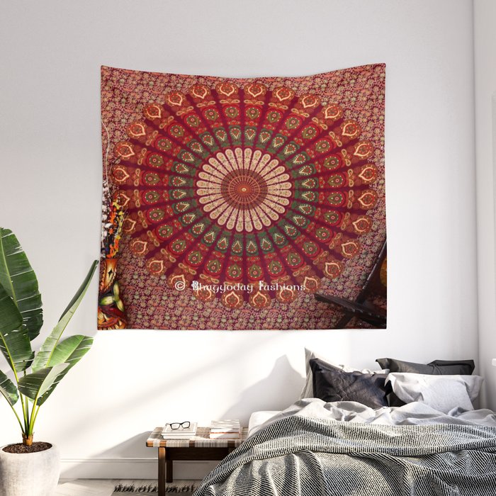 Maroon tapestry store